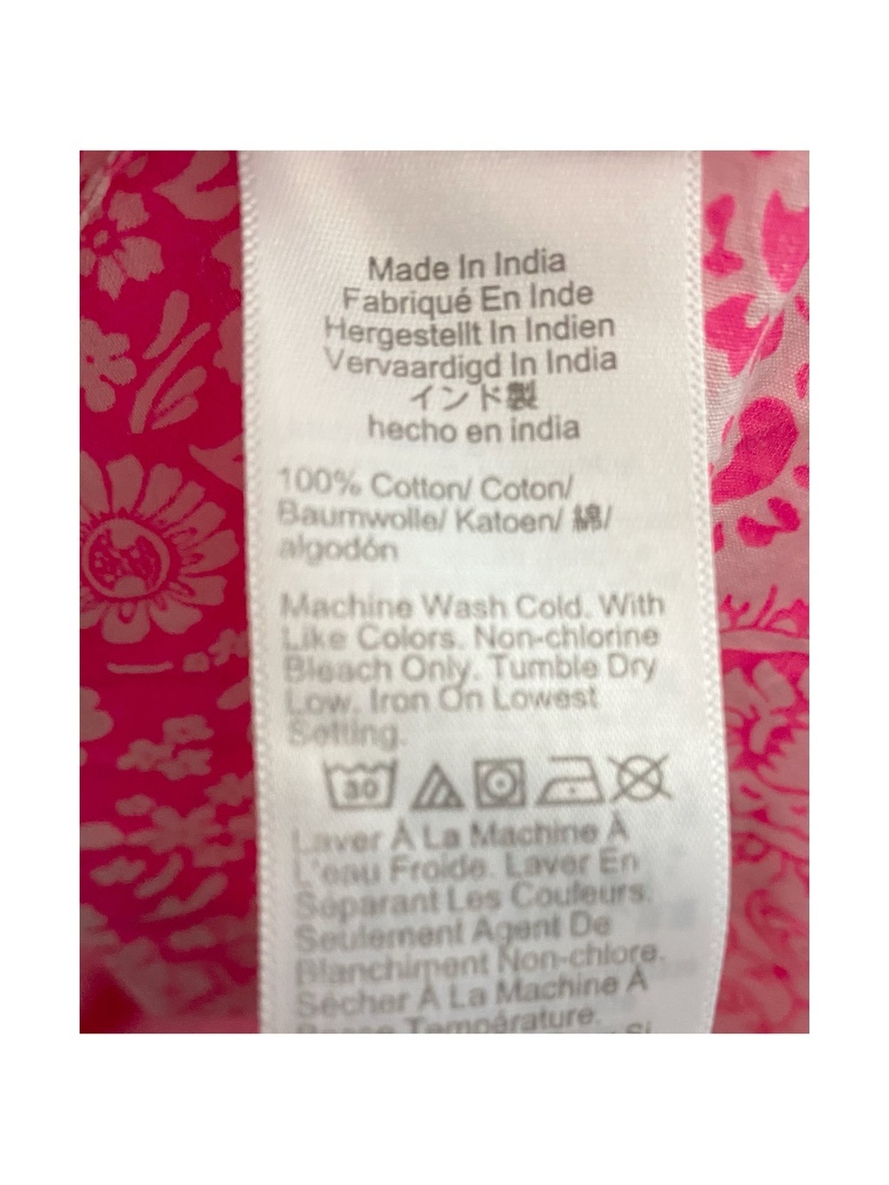 J.Crew Border-Printed Cover-Up Tunic Dress in Bright Pink Size 2X Beach Vacation - Picture 5 of 6